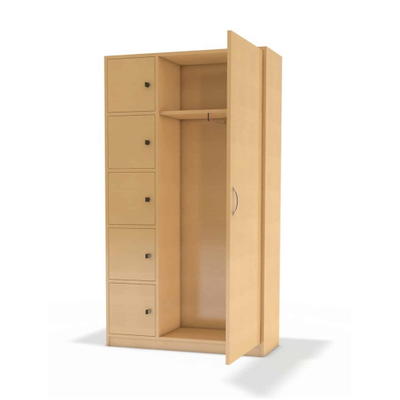 Lehrerfachschrank mit 5 Eigentumsfächer und Garderobenschrank