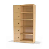 Lehrerfachschrank mit 5 Eigentumsfächer und Regal offen