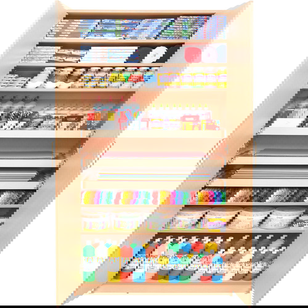 Flexi Hochschrank ohne Schloss, H 203, mit ausziehbaren Böden