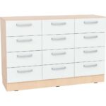 Grande Schrank M, mit 12 Schubladen, Fronten weiß - 098292