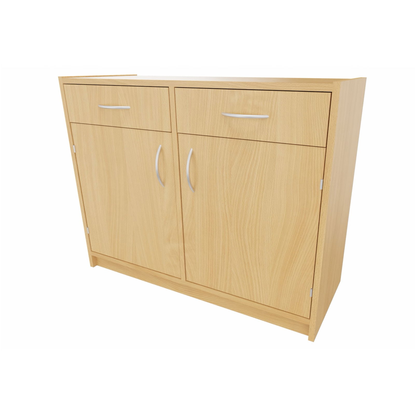 Korpus-Classic Unterschrank oben: 2 Schubkästen, unten: Doppeltür, Mittelwand, je 2 Einlegeböden - Breite: 102 cm