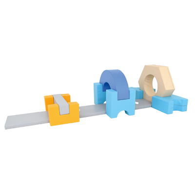Schaumstoff-Set Hindernisbahn, blau-grau