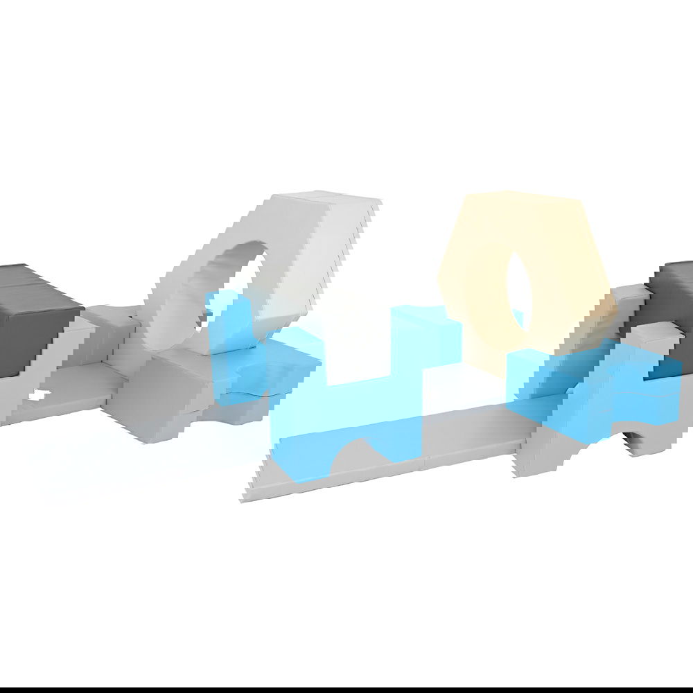 Schaumstoff-Set Zwei Tunnel, blau-grau