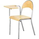 Stuhl P 6 mit Schreibpult, Sitzhöhe: 46 cm – alufarben – Buche - F011091 6 08 08