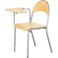 Stuhl P 6 mit Schreibpult, Sitzhöhe: 46 cm - alufarben - Buche – Bild 2
