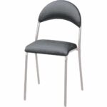 Stuhl P, Textil gepolstert, Sitzhöhe 46 cm – alufarben - F021110 6 08 09