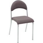 Stuhl P, Textil gepolstert, Sitzhöhe 46 cm – alufarben - F021110 6 08 75