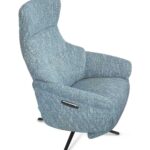 Grob gewebter Stoff: hellblau meliert