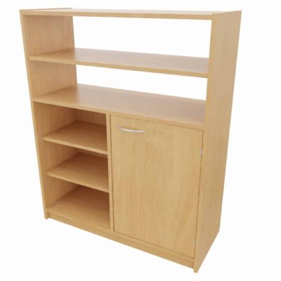 Hochschrank ST unten: Tür, Regal, je 2 Einlegeböden oben: Regal offen (ohne Rückwand), 1 Einlegeboden