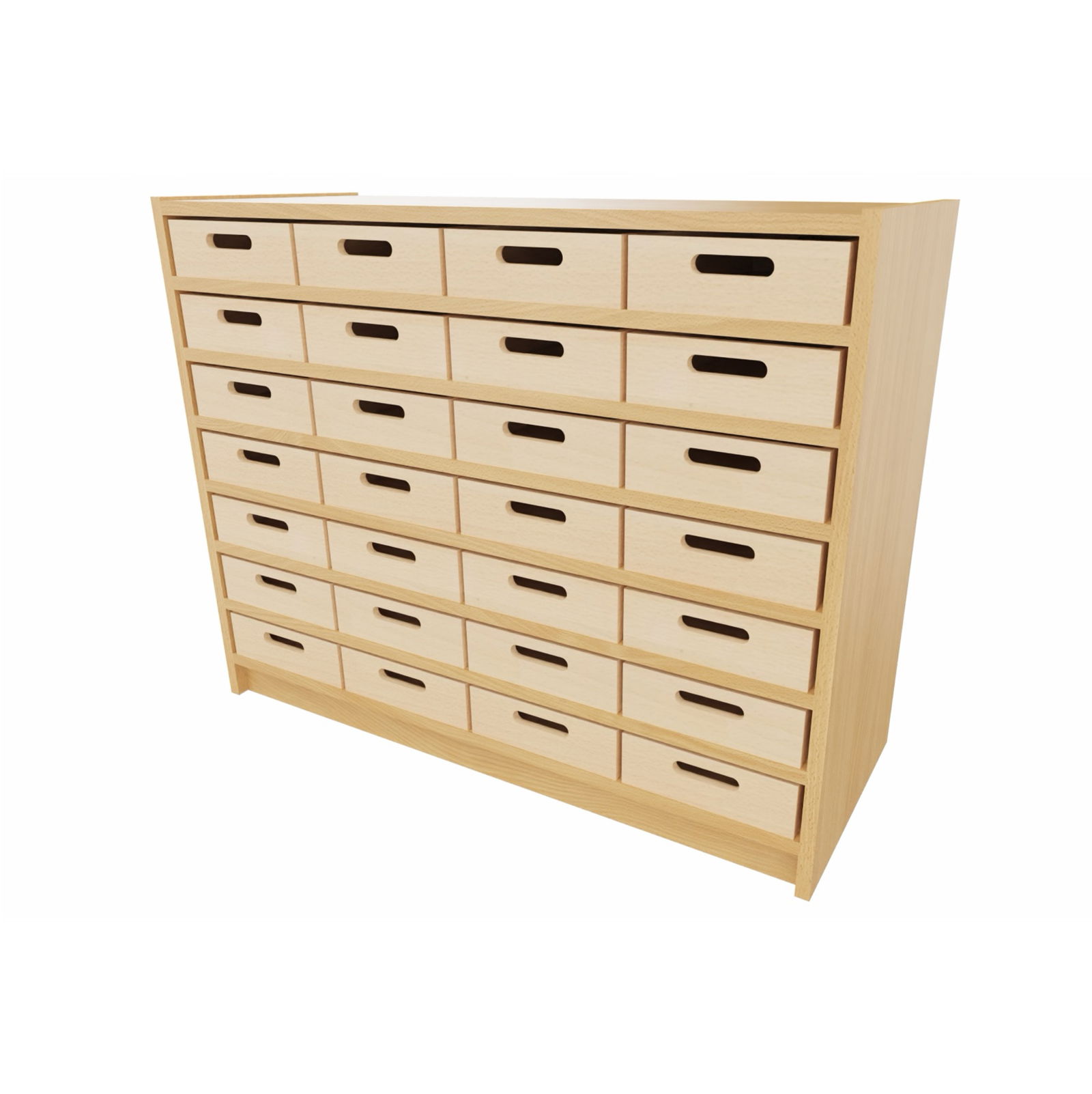 Korpus-Classic Unterschrank mit 28 Eigentumskästen, 6 feste Böden - Breite: 102 cm