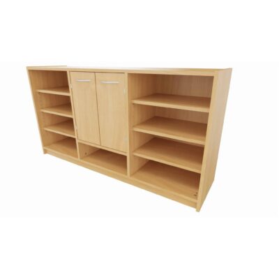Korpus-Classic Unterschrank mit Regal rechts und links und kleine Doppeltür mittig – Breite: 152 cm