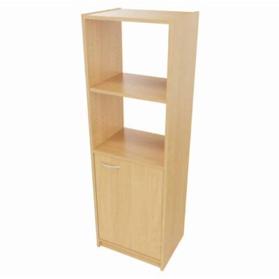 Hochschrank ST unten: Tür, 2 Einlegeböden, oben: Regal offen (ohne Rückwand), 1 Einlegeboden