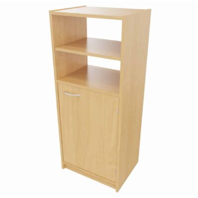 Hochschrank ST unten: Tür, 2 Einlegeböden oben: Regal offen (ohne Rückwand), 1 Einlegeboden