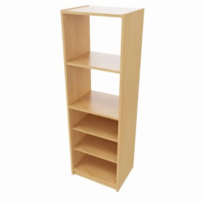 Hochschrank ST unten: Regal geschlossen, 2 Einlegeböden oben: Regal offen (ohne Rückwand), 1 Einlegeboden