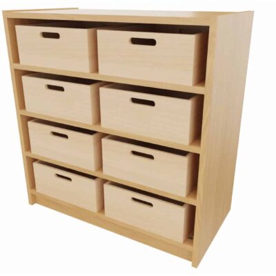 Korpus-Classic Unterschrank mit 8 Materialkästen, 3 feste Böden - Breite: 78 cm