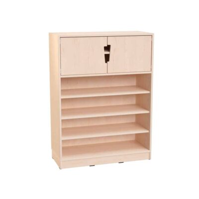 Echtholz Schrank L, 5 Einlegeböden, oben Türen S