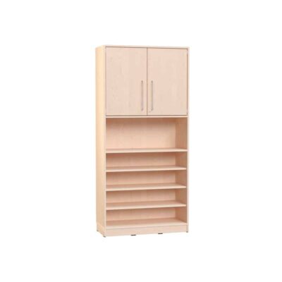 Echtholz Hochschrank - Höhe: 192 cm, oben Türen M