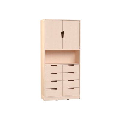 Echtholz Kombischrank - Höhe: 192 cm, Mittelfach offen