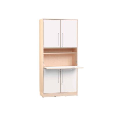 Echtholz Hochschrank Höhe: 192 cm, mit Sekretär