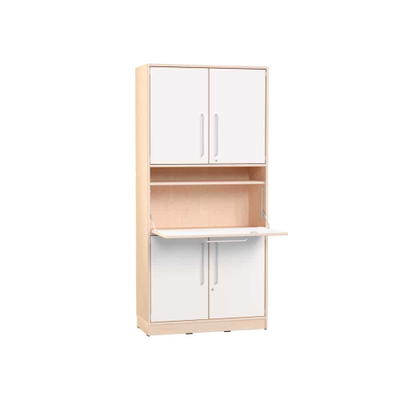Echtholz Hochschrank Höhe: 192 cm, mit Sekretär