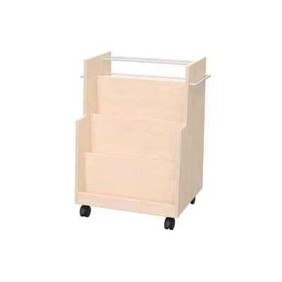 Echtholz Zweiseitiger Bücherwagen