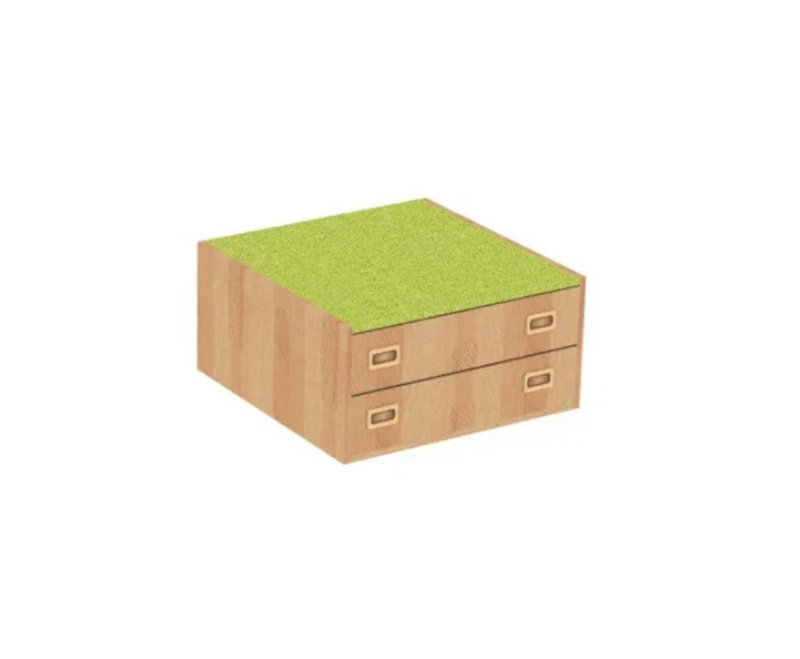 Quadratpodest mit 2 großen Schüben