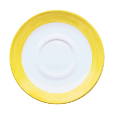 Untertassen 6 Stück Hartglasgeschirr "Brush" mit Farb-Randdekor