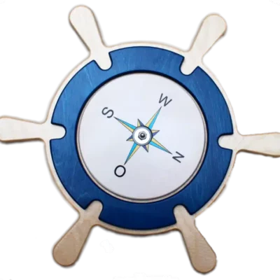 Wandspiel Steuerrad mit Kompass drehbar
