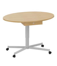 Lehrertisch Luna, fahrbar und höhenverstellbar, mit Schublade – Bild 3