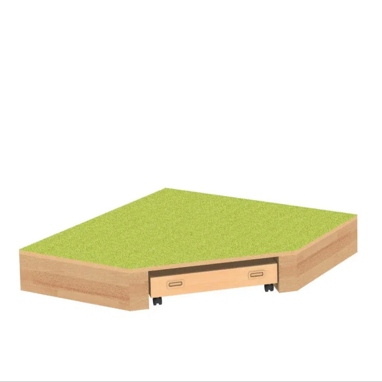 Fünfeckpodest mit Rollkasten