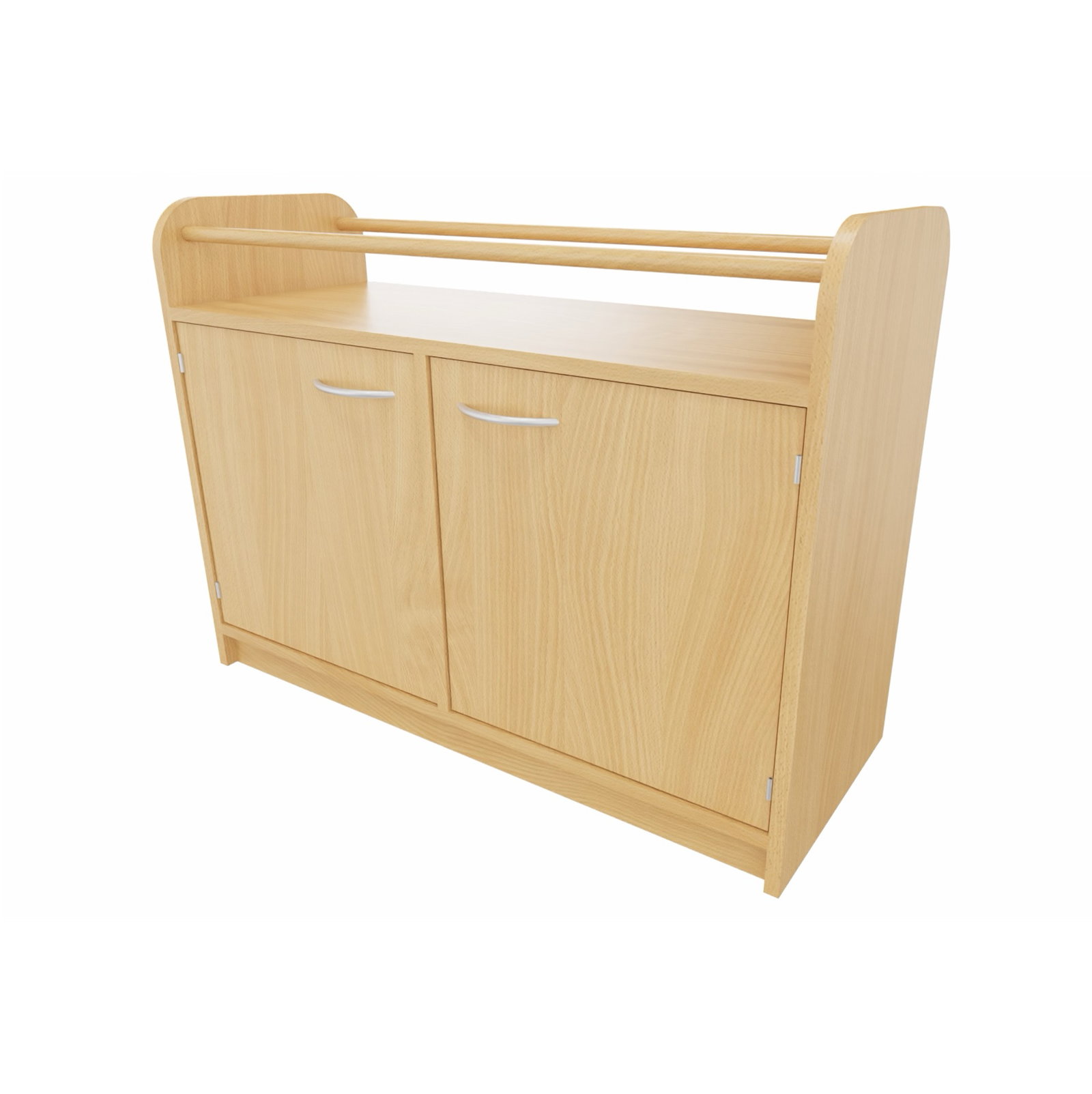 Schrank mit Lauflernstange mit Doppeltür und Mittelwand, 1 Einlegeboden