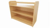 Schrank mit Lauflernstange offen, Einlegeboden – Bild 4