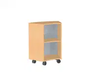 Sechstelkreisschrank offen, mit Lochblechrückwand (RAL 9006) – Bild 2