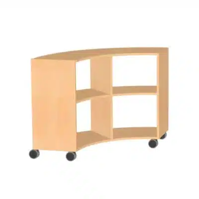 Viertelkreisschrank offen, ohne Rückwand