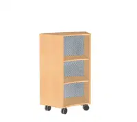 Sechstelkreisschrank offen, mit Lochblechrückwand (RAL 9006) – Bild 3