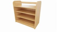 Schrank mit Lauflernstange offen, Einlegeboden