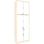 Hochschrank, abschließbar, ohne Mittelwand, Höhe: 238 cm, weiß (Quadro 112-180°) - SET6219