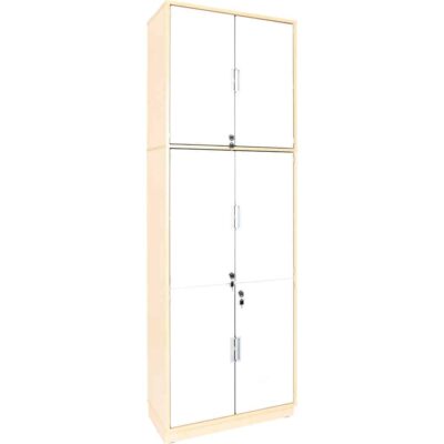 Hochschrank, abschließbar, ohne Mittelwand, Höhe: 238 cm, weiß (Quadro 112-180°)