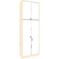 Hochschrank, abschließbar, ohne Mittelwand, Höhe: 238 cm, weiß (Quadro 112-180°)