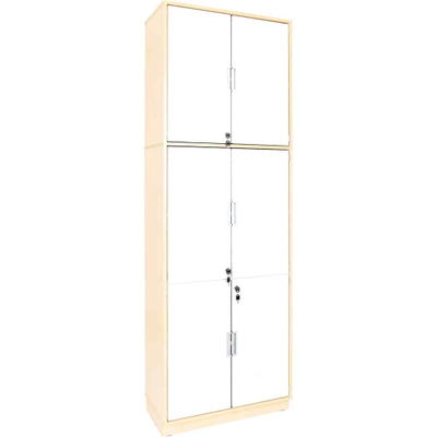 Hochschrank, abschließbar, ohne Mittelwand, Höhe: 238 cm, weiß (Quadro 112-180°)