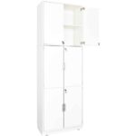 Hochschrank, abschließbar, ohne Mittelwand, Höhe: 238 cm, weiß (Quadro 112-180°) - SET6219W