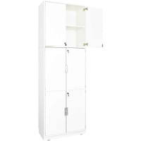 Hochschrank, abschließbar, ohne Mittelwand, Höhe: 238 cm, weiß (Quadro 112-180°) – Bild 2