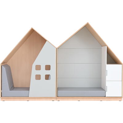 Möbelsatz Quadro Häuserzeile grau-weiß 201/201W – 180°