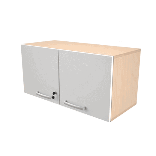 Grande Hängeschrank S, abschließbar, Breite: 82 cm, Tiefe: 38 cm - Ahorn, Türen weiß | insGraf