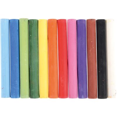 Pastellkreide, dünn, 12 Farben