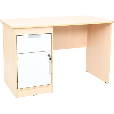 Schreibtisch Quadro mit Schublade und Tür, Schrankteil links