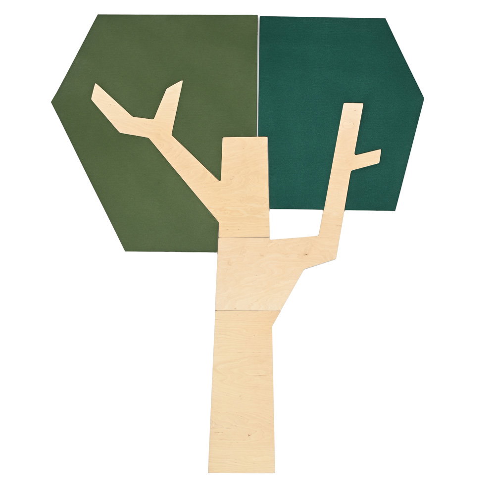 Wandapplikation "Baum mit eckiger Krone"