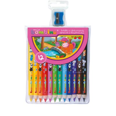 Moje Bambino-Farbstifte, 12 Farben, bedruckt