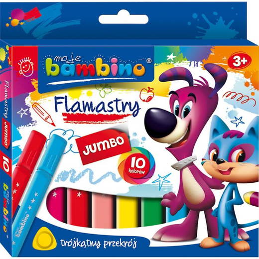 115428 Bambino Dreikant-Faserstifte Jumbo, 10 Farben - 115428