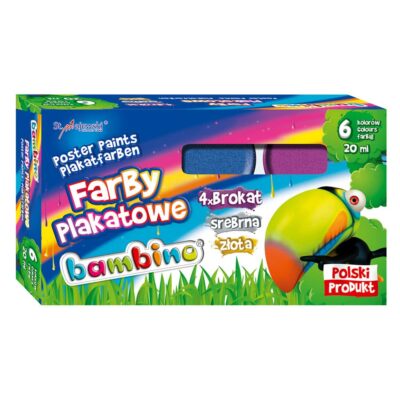 Plakatfarben mit Glitzer Bambino, 6 Farben